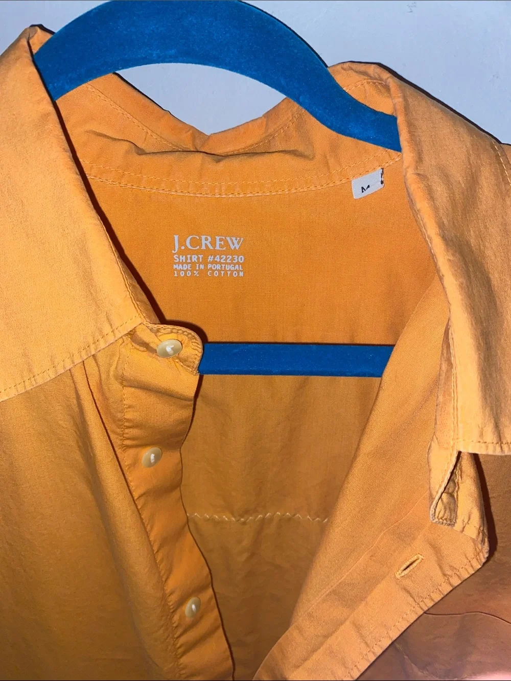 J. Crew Men's Orange Lightweight Button-Up Shirt Jacket